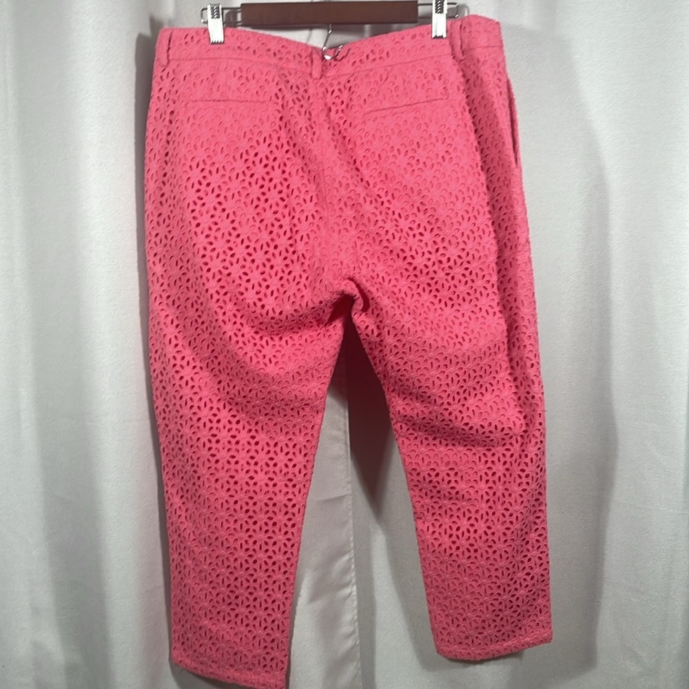 Garnet Hill Pink eyelet lace capris Pants - Picture 5 of 5